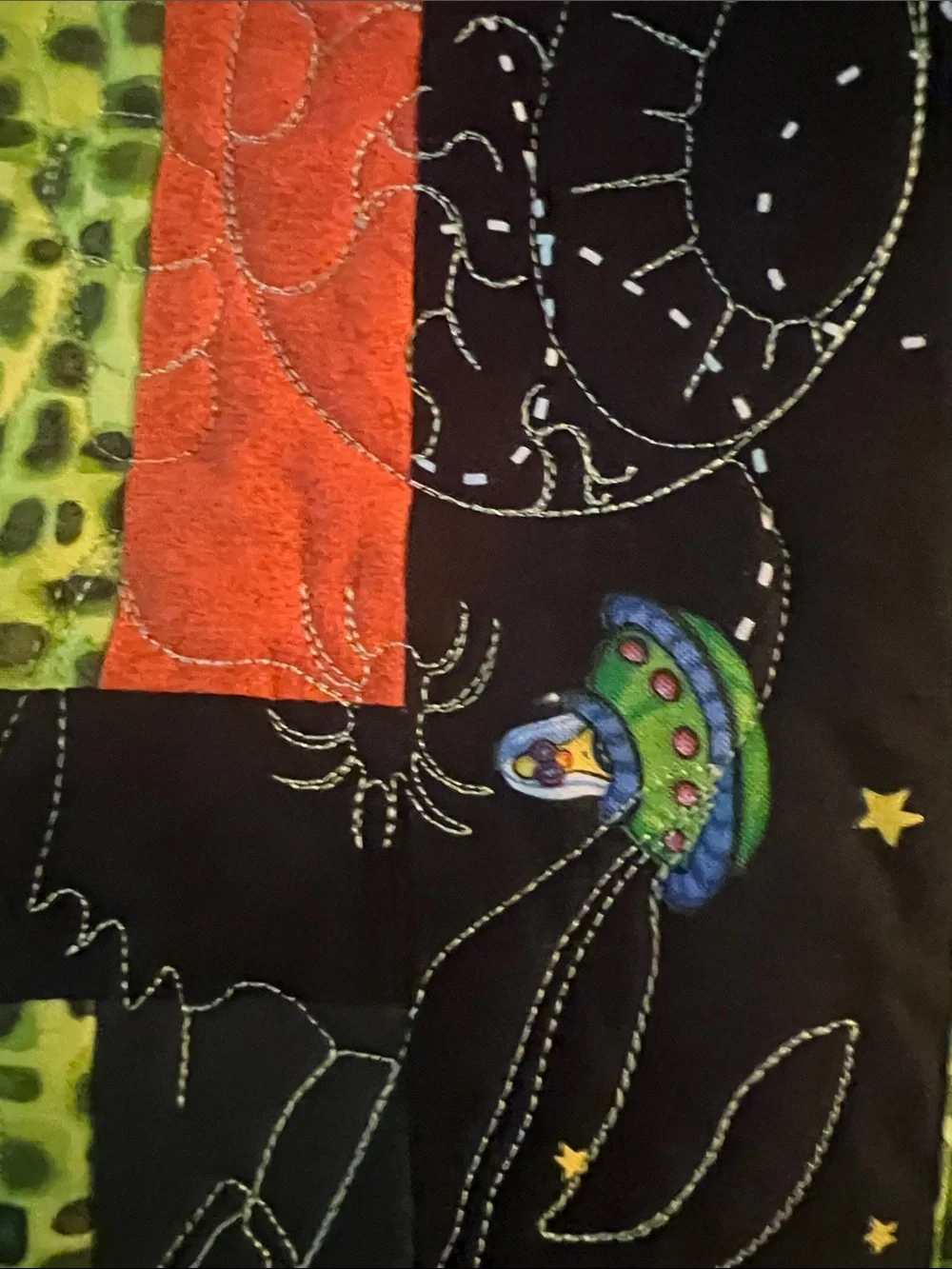 handmade alien quilt Cartoon Patchwork Quilt elaborate quilting design